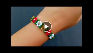 How To Make / Simple & Cute Beaded Flower Bracelet