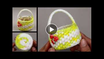 how to crochet mini basket step by step