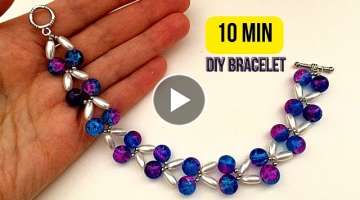 Beaded bracelet. 10 MIN DIY bracelet. Beading tutorial