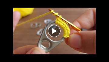 Super Crochet Knitting using Soda Can with opening ring