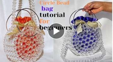 HOW TO MAKE ROUND BEADED BAG//CIRCLE BAG TUTORIAL/BEAD BAG/ TRENDING BEAD BAG/HOW TO MAKE PEARL ...