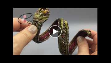 Beading Tutorial Pattern DIY Beaded Snake Wrap Bracelet