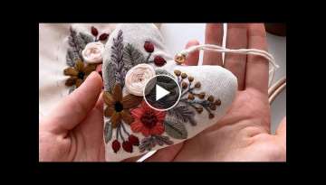 Heart sachet pattern/ Embroidery for beginners