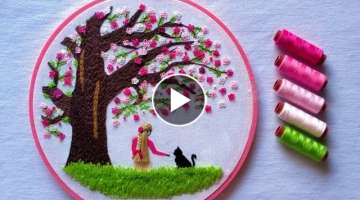Beautiful Sakura Hand Embroidery