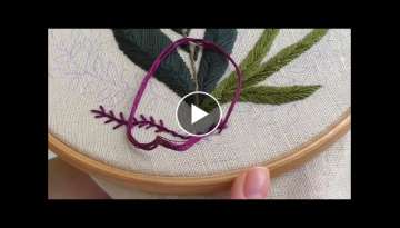 Light purple flowers pattern. Embroidery for beginners