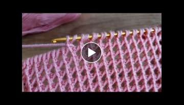 Easy Knitting Tunisian Baby Blanket - Tunus işi Çok Kolay Şal Yelek Örgü Modeli..