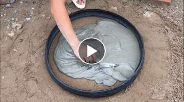 Great creative cement ideas with Bicycle tires 