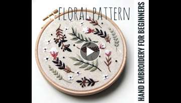 Hand embroidery for beginners. Floral pattern
