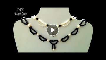 5 min craft. DIY Necklace. Beaded necklace tutorial. DIY gift