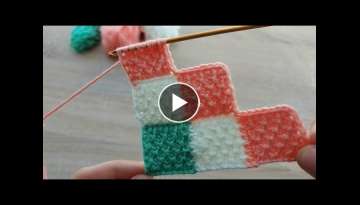 Super Easy Tunisian Croched Knitting Model Çok Kolay Çok Gösterişli Tunus İşi Örgü Modeli...