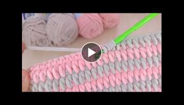 Super Very Easy Crochet Knitting Model Baby Blanket