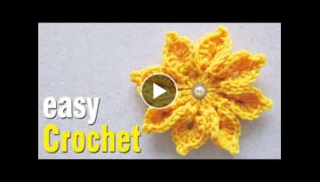 Easy Crochet: How to Crochet 3D Flower for beginners