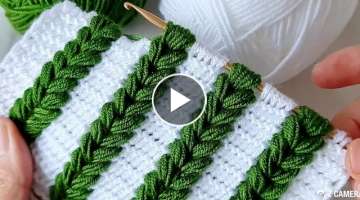 Super Easy VERY Tunisian Knitting Crochet beybi blanket kolay battaniye yelek çanta örgü model...