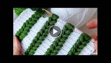 Super Easy VERY Tunisian Knitting Crochet beybi blanket kolay battaniye yelek çanta örgü model...