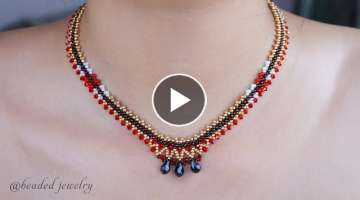Empress necklace. How to make beaded necklace. Beading tutorial