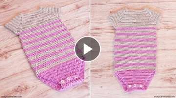 Body o Pelele A Crochet - Ganchillo para Bebé Paso a Paso | Crochet Baby Romper