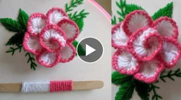 New Double Color Hand Embroidery 3d flower design idea